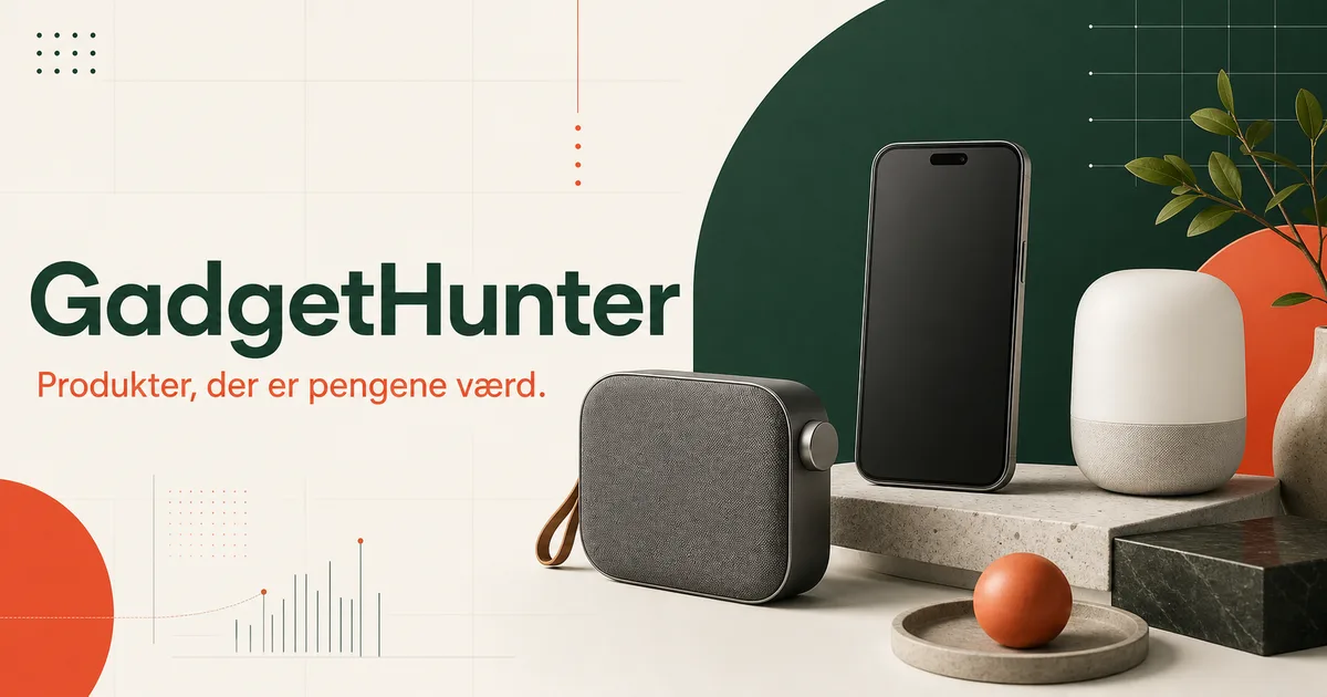 GadgetHunter med udvalgt forbrugerteknologi og grafiske researchdetaljer